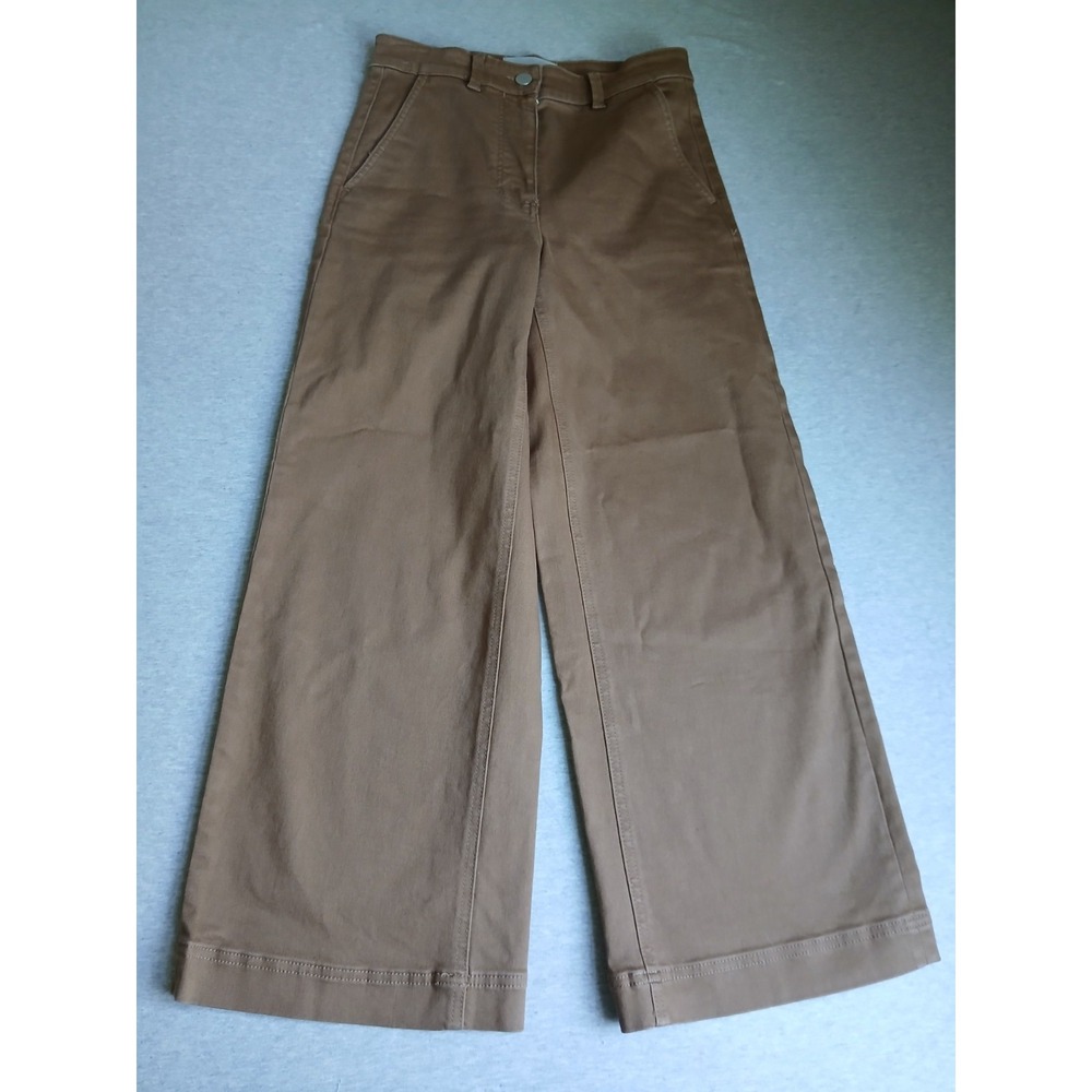 Everlane Pants 2 Wide Leg Crop Stretch Twill High Rise Slimming Bohemian